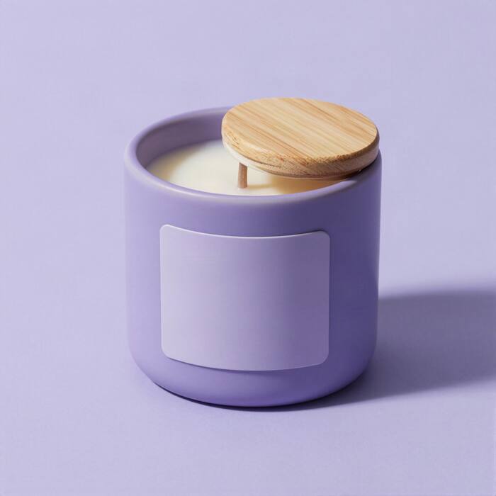 Bougie en céramique lilas